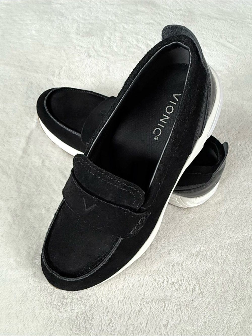 🖤 Vionic 23Walk Black Suede Loafer Women’s Size 7.5 Wide (NWOB)